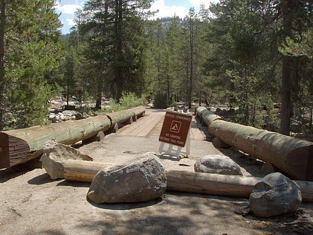 Closed Bridge at Yosemite Creek Campground