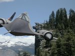 The Chick-on riding an SR-71 in Yosemite near Glacier Point
