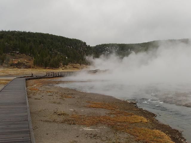 Boiling Creek Heading to Fog Enshrouded Hot Lake