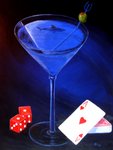 Shark Martini "Sharktini" with cards and dice