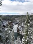 Upper Yellowstone Falls With Snow
