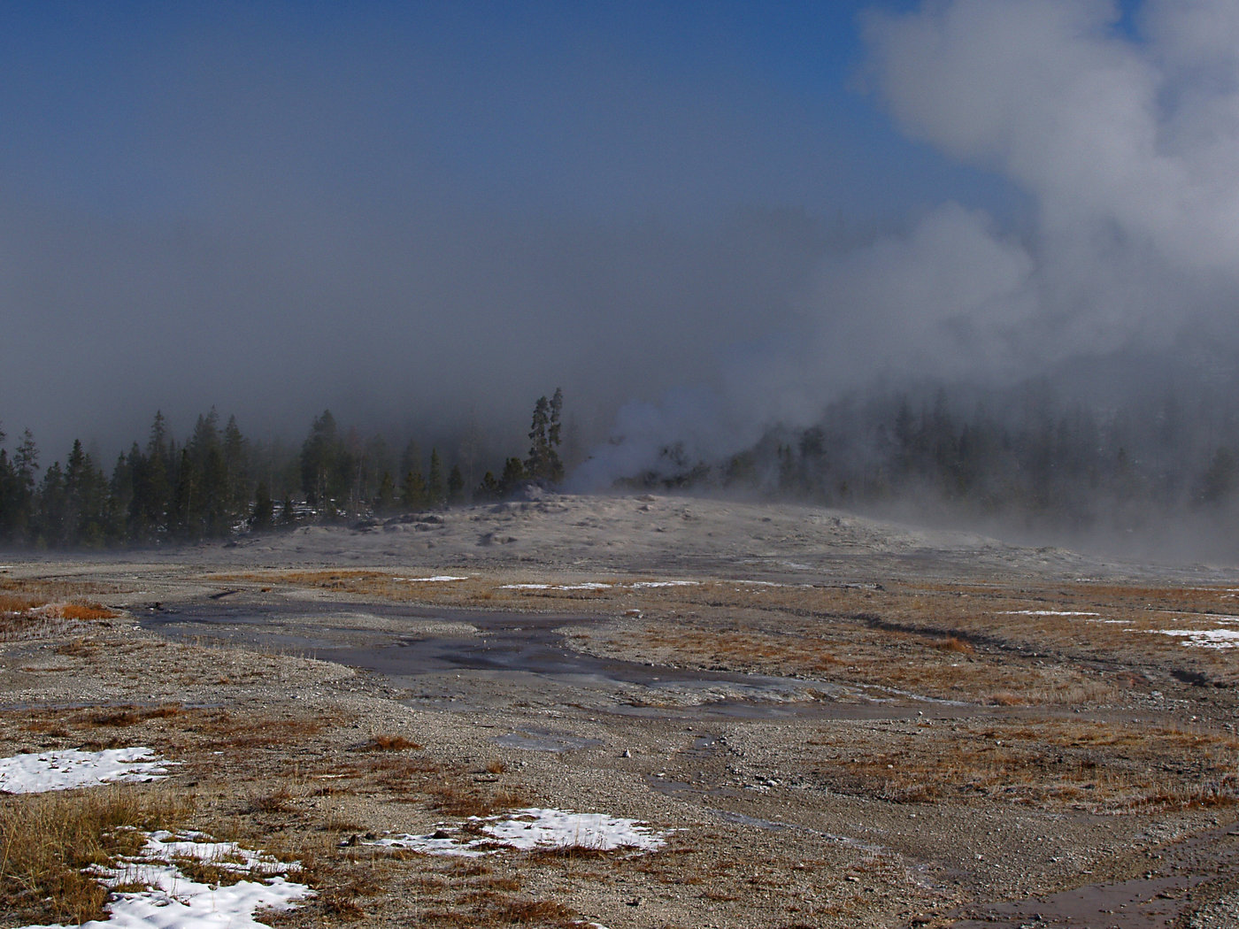 Old Faithful Being Quiet Between Eruptions