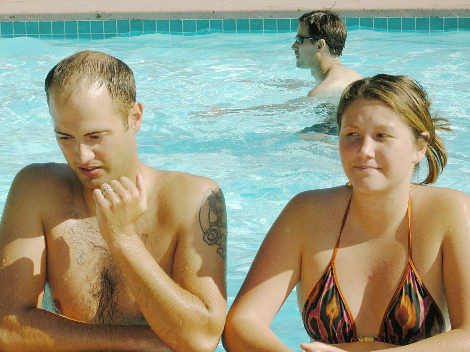 Mason and Lillian in the pool