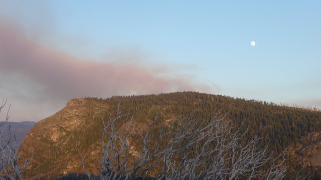 Harden fire and moon from Mt Condon July 4th 2009
