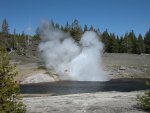 Riverside Geyser starting to erupt