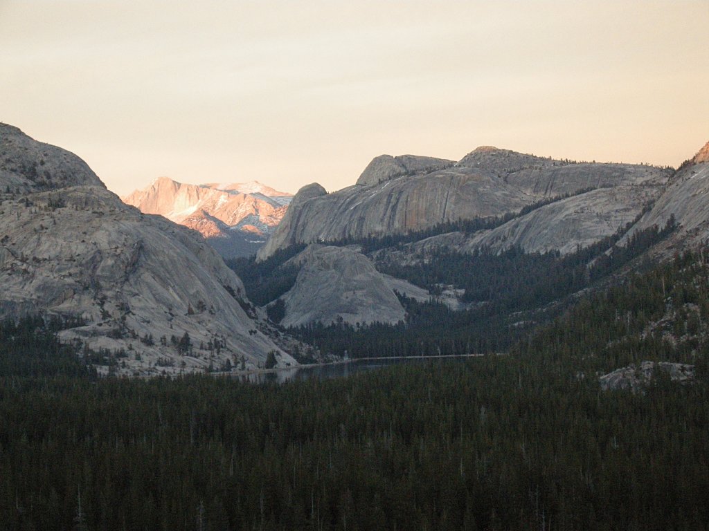 Setting sun illuminating Mount Conness