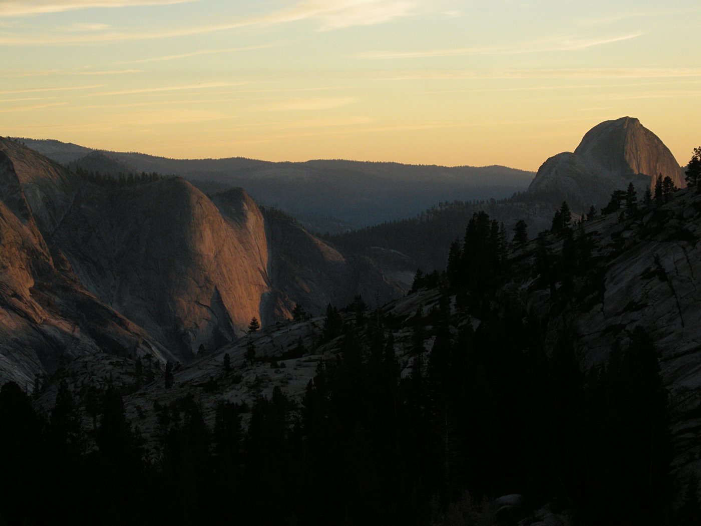 Quarter Domes and Half Down at Sunset