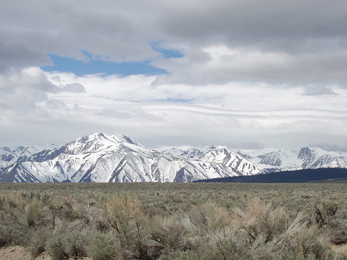 Snowy Sierra Nevada from Long Valley Caldera