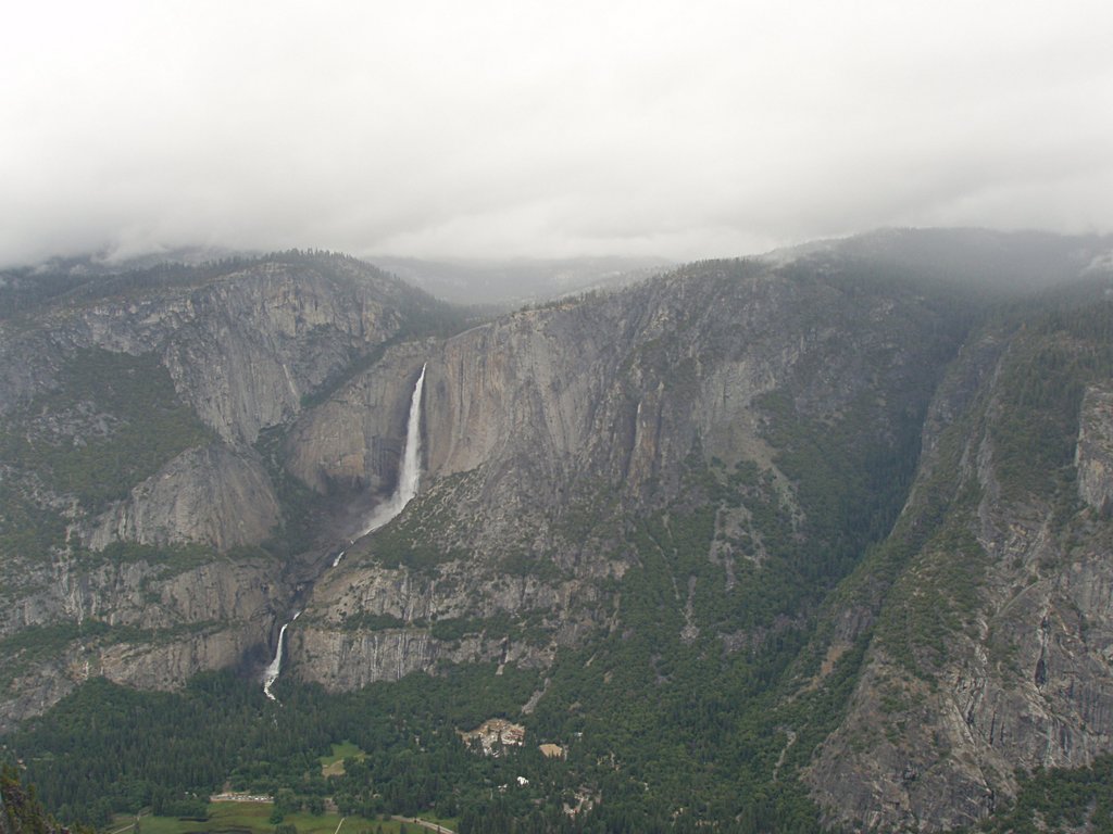 Yosemite Falls on a Cloudy Day