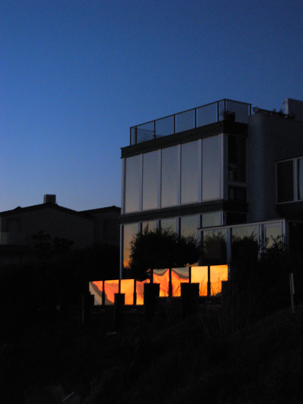 Reflection of Sunset on Crescent Bay Home in Laguna Beach