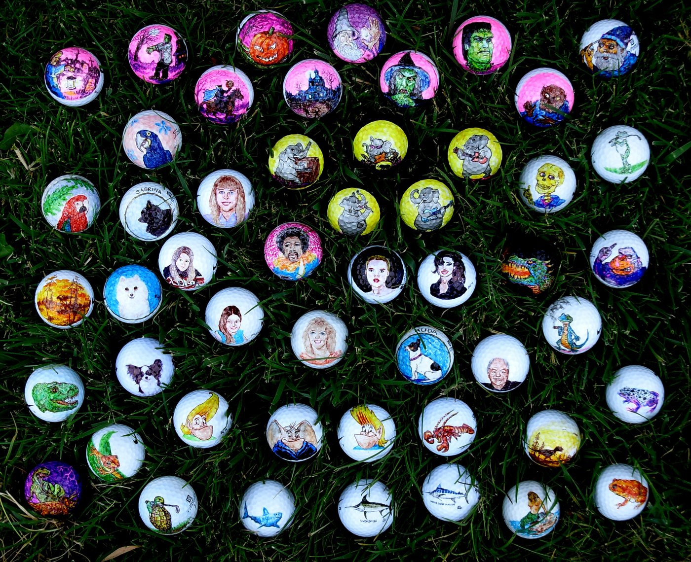 Golf Ball art Group Shot