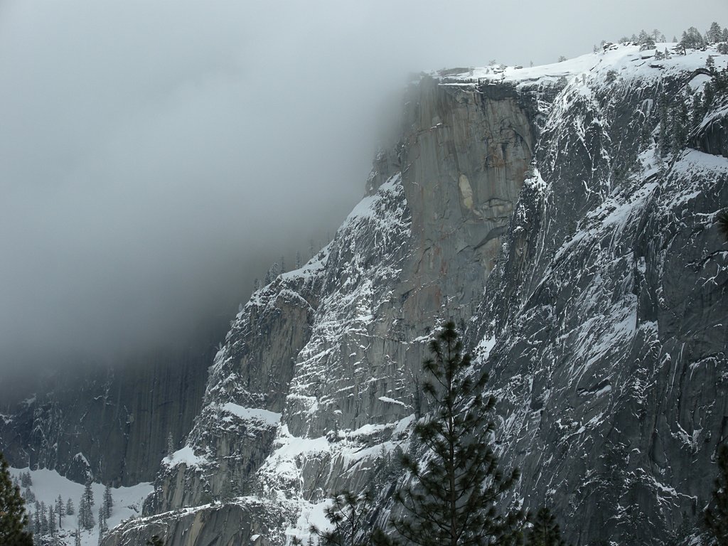 Half Dome Lost in Clouds