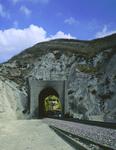 Santa Fe Train Emerging from a Tunnel