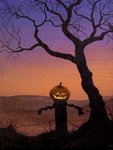 Jack-o-lantern on a fence