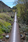 Pipe supplying water to hydroelectric plant on San Antonio Creek