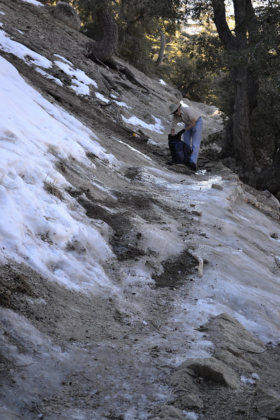 Ice on the trail