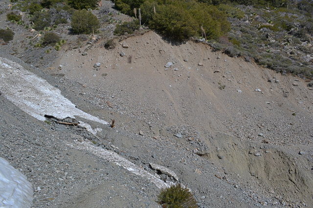 Looking back after crossing the big washout