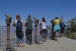 People looking at the view from the tram station