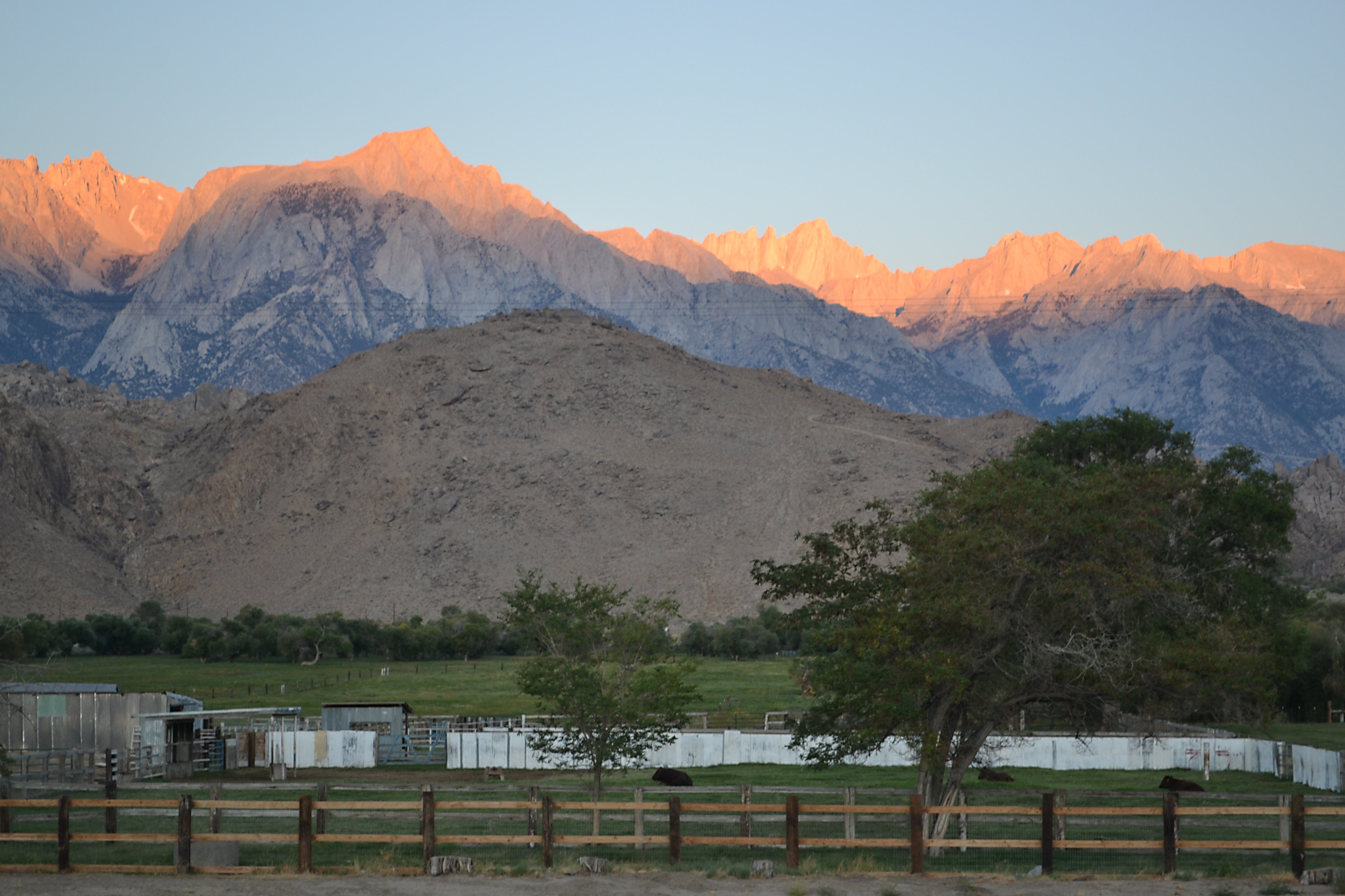 Sunrise hitting Mt. Whitney