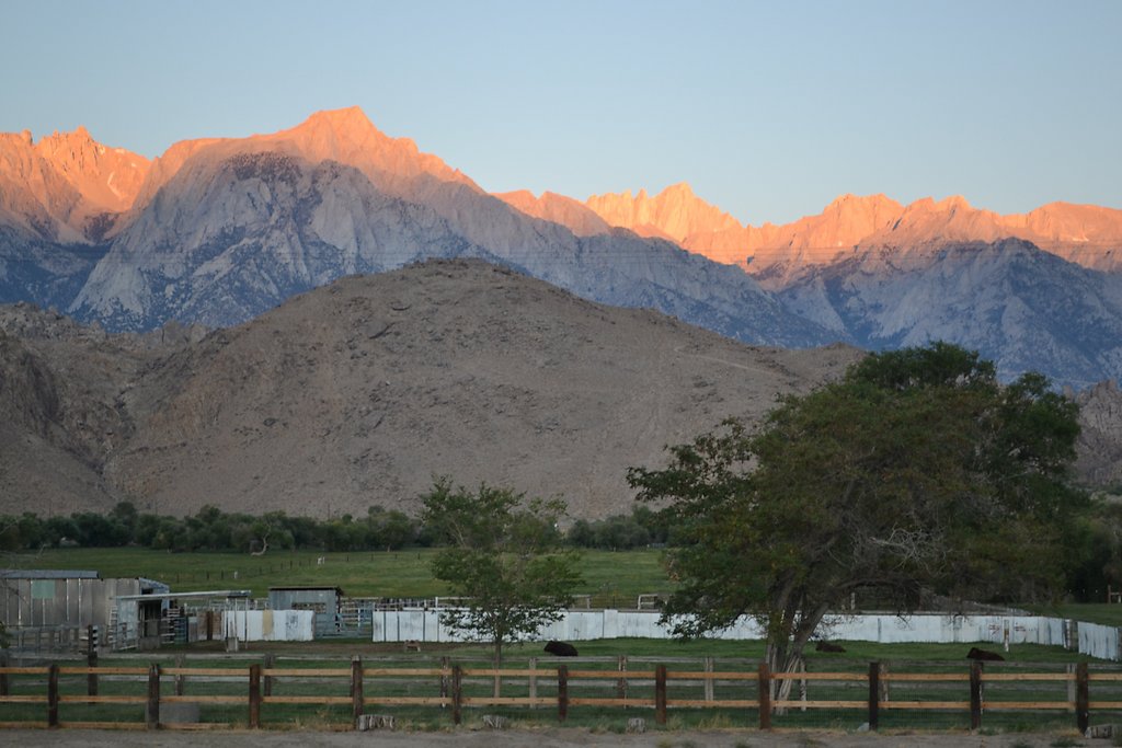 Sunrise hitting Mt. Whitney