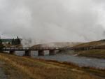 Footbridge to Midway Geyser Basin and the Excelsior Geyser Crater