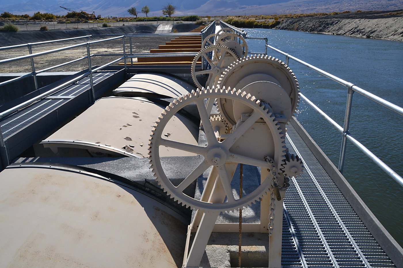 Gates that allow water to be let into the lower Owens River