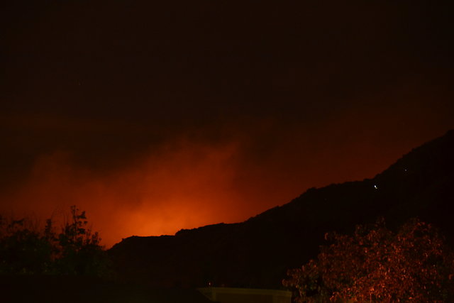 Madre Fire at night