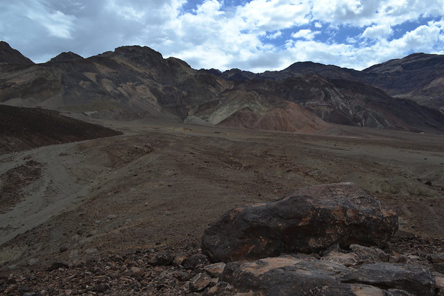 Rock colors and clouds at Death Valley