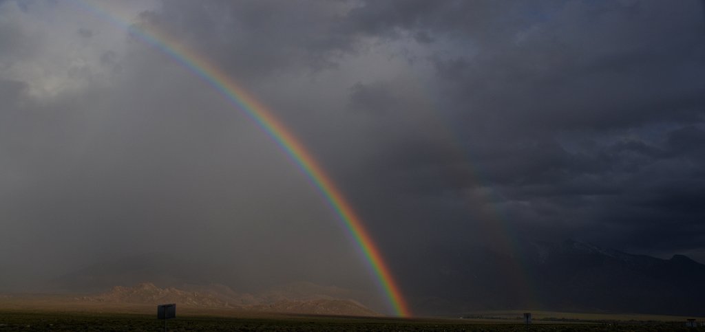 Double rainbow from highway 395