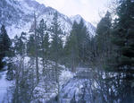 Lee Vining Creek Waterfall in Winter