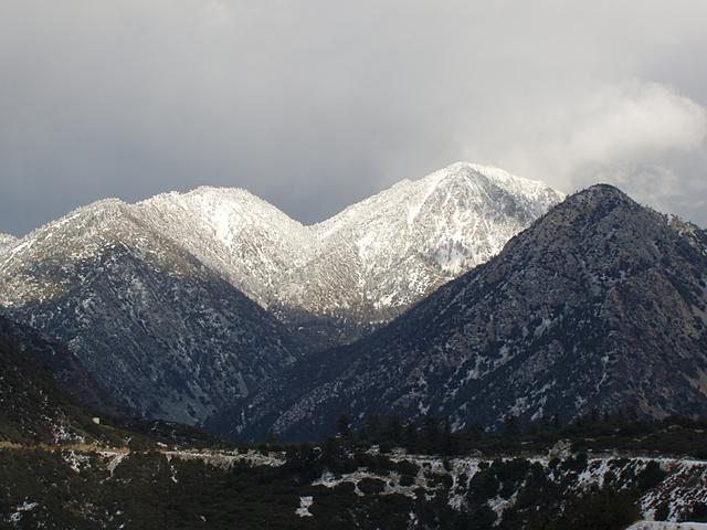 Snow on San Gabriel Mountain Peaks