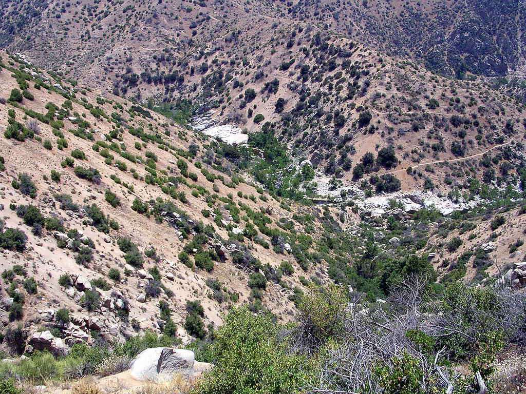 The Descent Down Into Deep Creek Hot Springs from Bowen Ranch