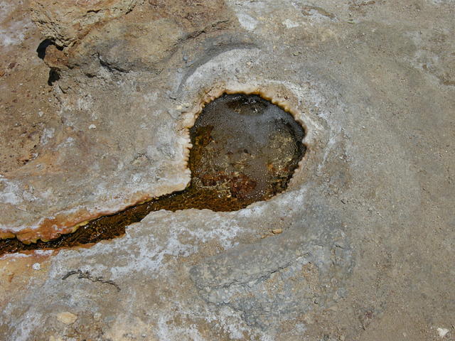 Scalding Water Bubbles Through the Travertine