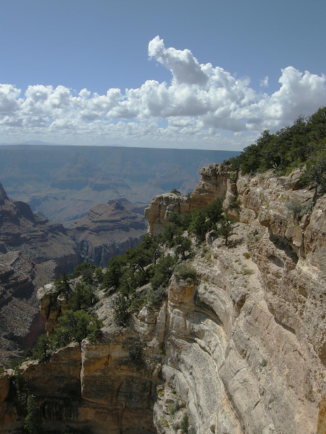 Rock layers and clouds