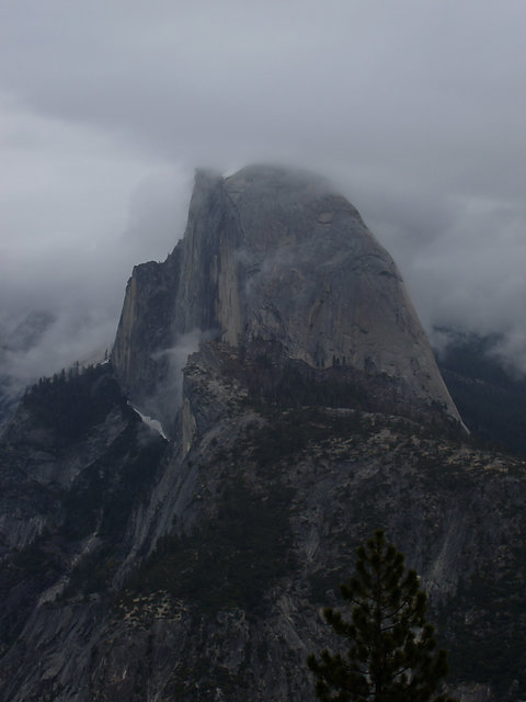 Half Dome from Glacier Point on a Gray Day