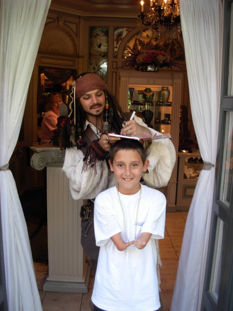 Russell and Captain Jack Sparrow