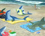 Shark Beach II (acrylic painting on canvas board)