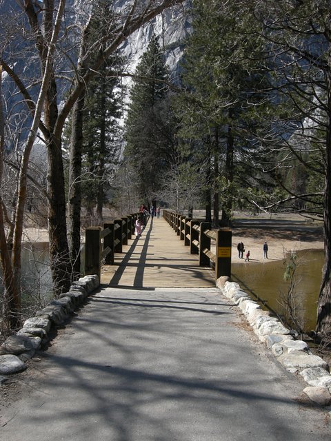 Swinging Bridge in Yosemite Valley