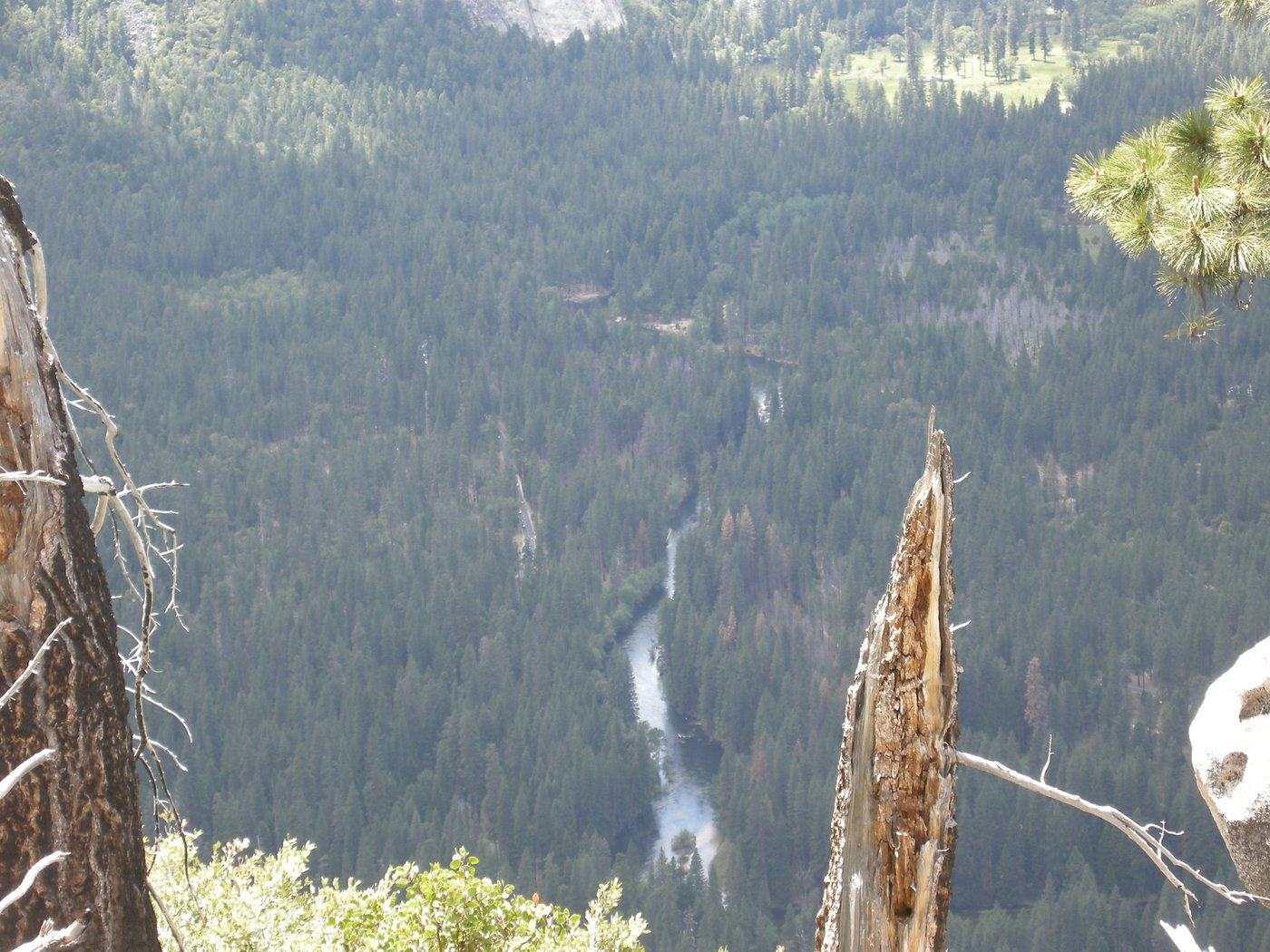 Looking down at the Merced River