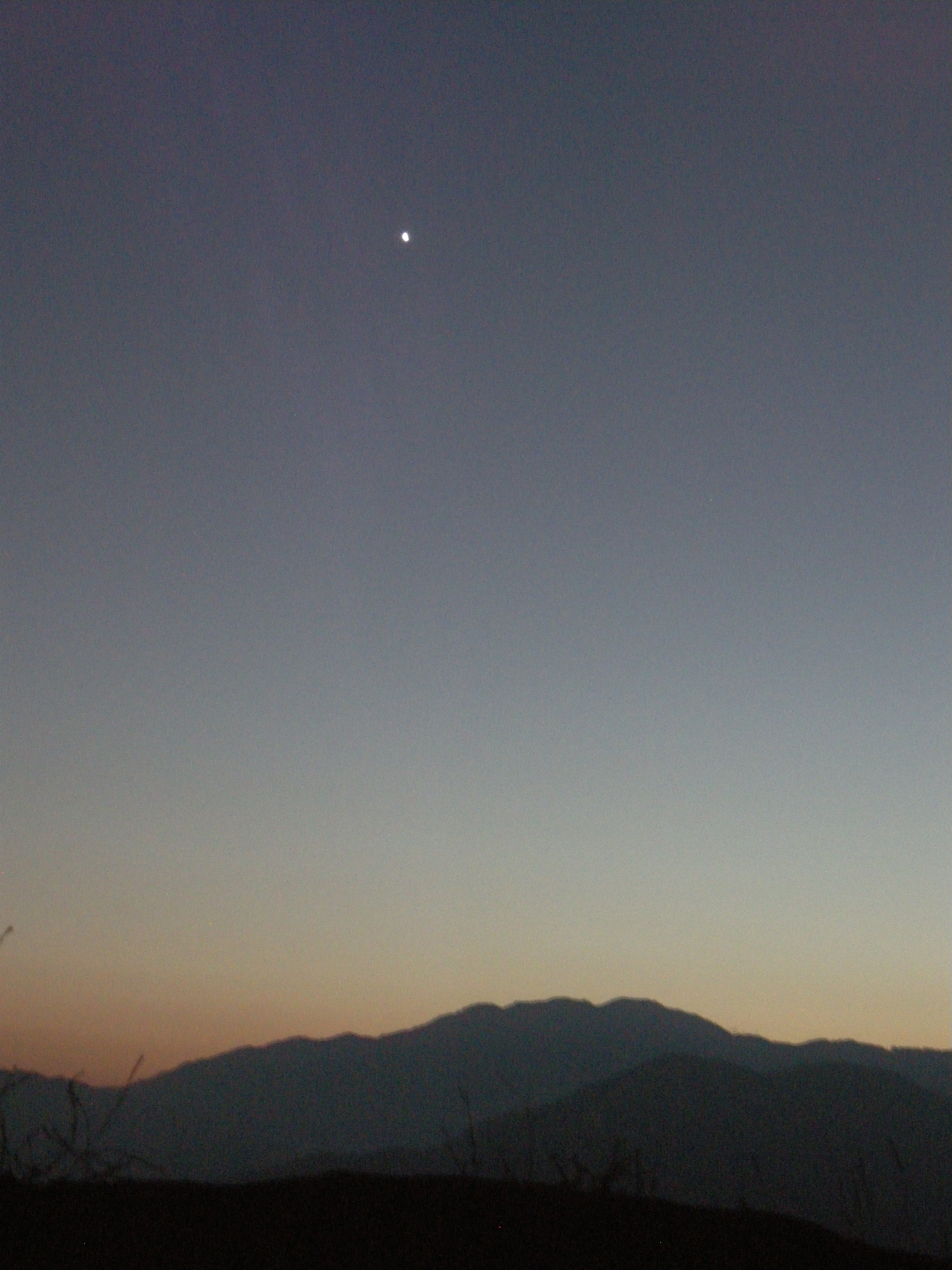 Venus over the San Gabriel Mountains (hand held)
