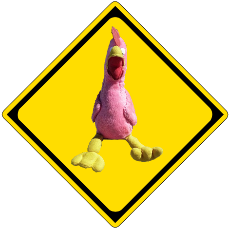 Chick-on Caution Sign