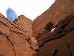 Looking up in a tall root at the Wupatki Ruin â Wupatki National Monument