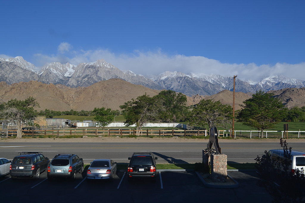 Morning view from hotel room in Lone Pine