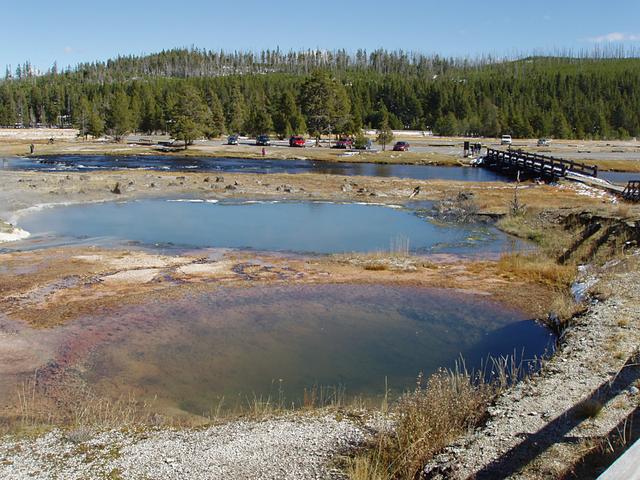 Pools and Firehole River, Biscuit Geyser Basin