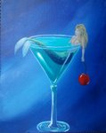 "Mertini" Martini with a Mermaid in it!