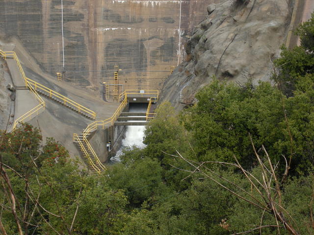 Releasing from San Dimas Canyon Dam