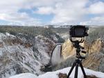 Lower Yellowstone Falls with Snow and View Camera