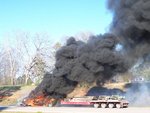 Truck engulfed by flames