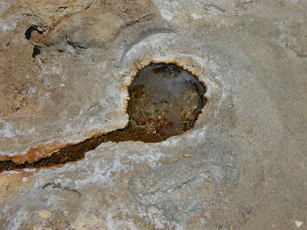 Scalding Water Bubbles Through the Travertine